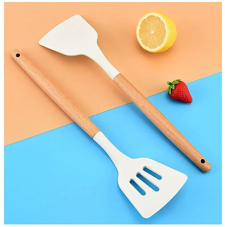 Silicone Kitchen Tools Set with Wooden Handles — feature 12