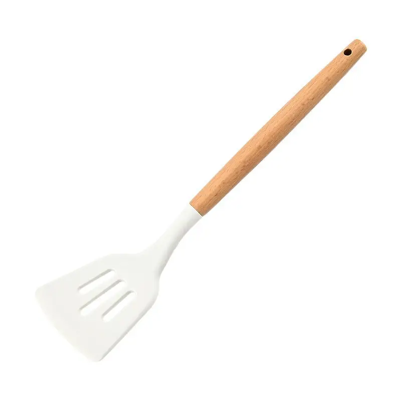 Silicone Kitchen Tools Set with Wooden Handles - Image 2