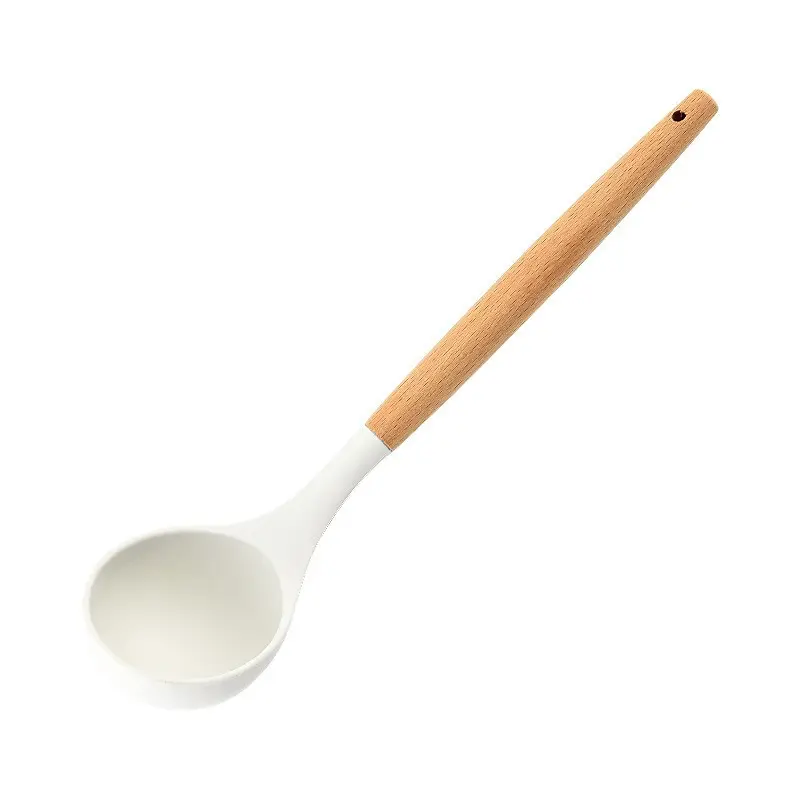 Silicone Kitchen Tools Set with Wooden Handles - Image 3