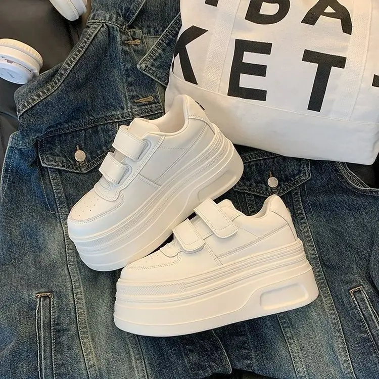 Soft Leather Thick-soled White Shoes Women's 2025 New Spring Women's Small Height Casual Leather Shoes - Image 4