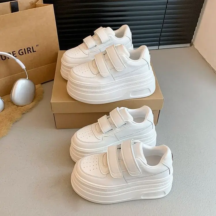 Soft Leather Thick-soled White Shoes Women's 2025 New Spring Women's Small Height Casual Leather Shoes - Image 5