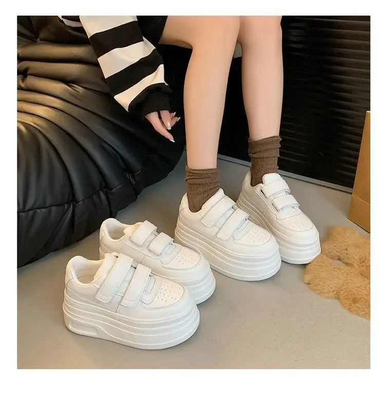 Soft Leather Thick-soled White Shoes Women's 2025 New Spring Women's Small Height Casual Leather Shoes — feature 12