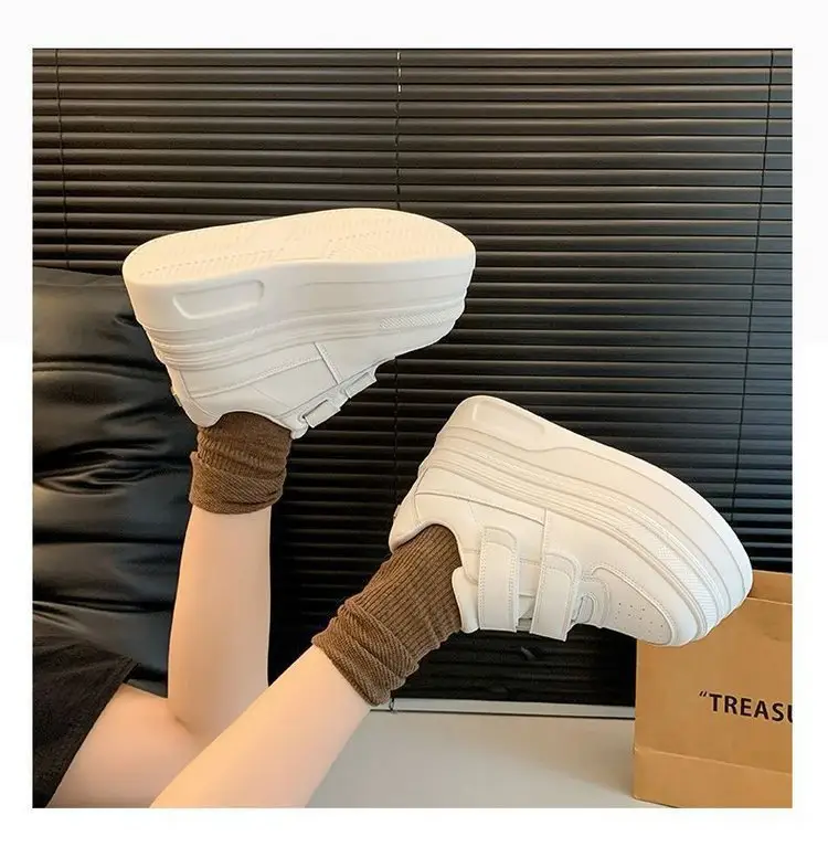Soft Leather Thick-soled White Shoes Women's 2025 New Spring Women's Small Height Casual Leather Shoes — feature 17