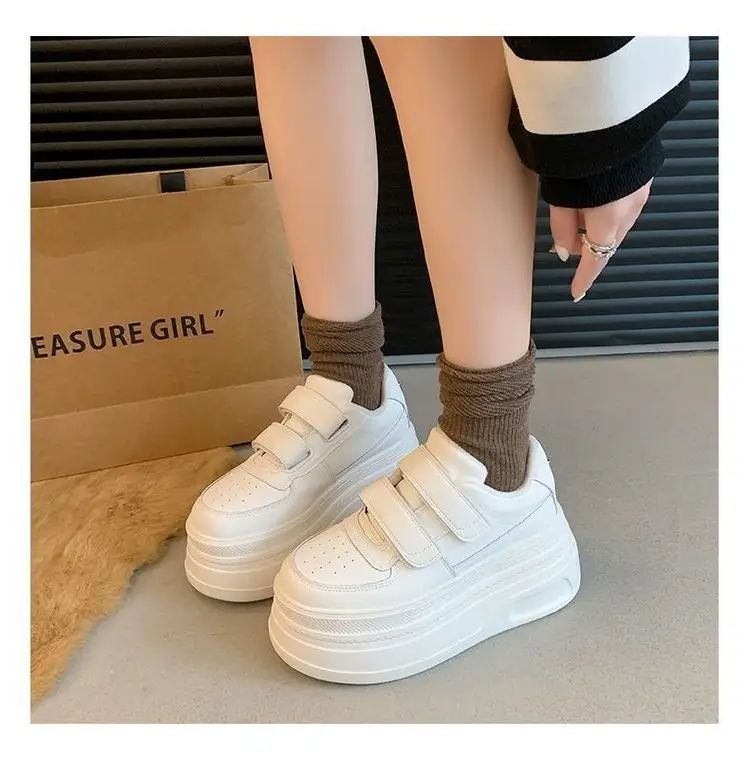 Soft Leather Thick-soled White Shoes Women's 2025 New Spring Women's Small Height Casual Leather Shoes — feature 5