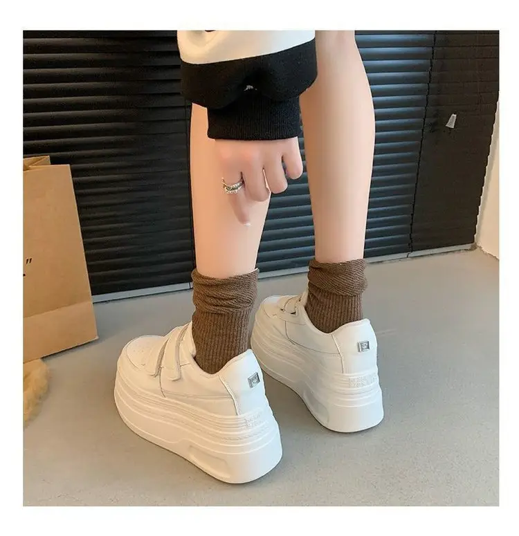 Soft Leather Thick-soled White Shoes Women's 2025 New Spring Women's Small Height Casual Leather Shoes — feature 8
