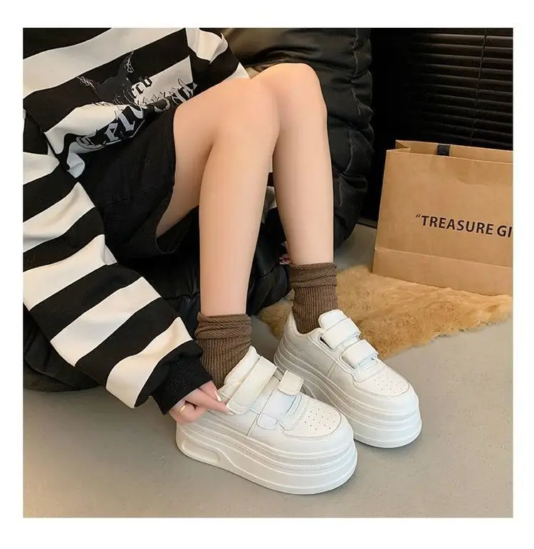 Soft Leather Thick-soled White Shoes Women's 2025 New Spring Women's Small Height Casual Leather Shoes — feature 9