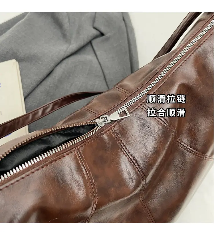 Vintage Brown Women's Shoulder Bag 2024 New Autumn Winter Commute — feature 3