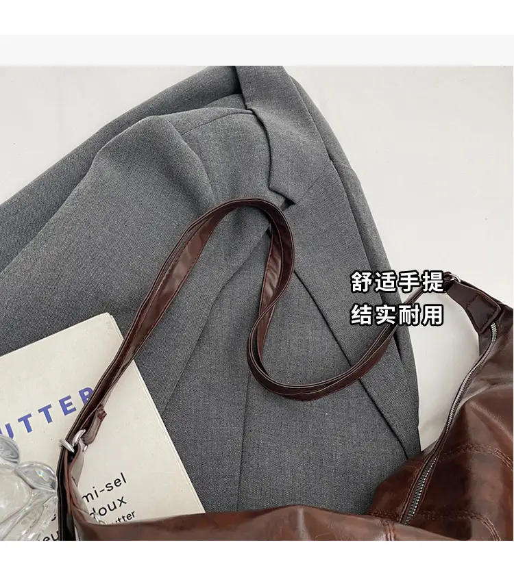 Vintage Brown Women's Shoulder Bag 2024 New Autumn Winter Commute — feature 4