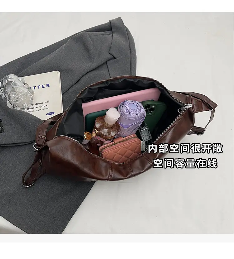 Vintage Brown Women's Shoulder Bag 2024 New Autumn Winter Commute — feature 6
