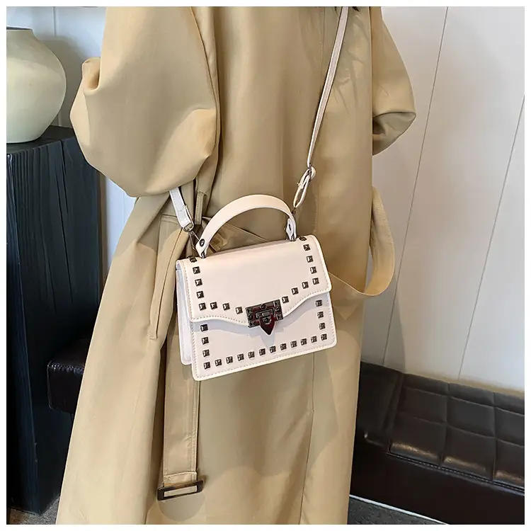 Korean Style Rivet Shoulder Bag Brown 2024 — feature 20