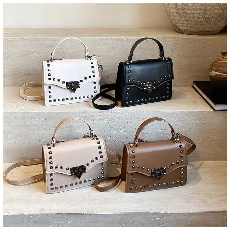 Korean Style Rivet Shoulder Bag Brown 2024 — feature 25