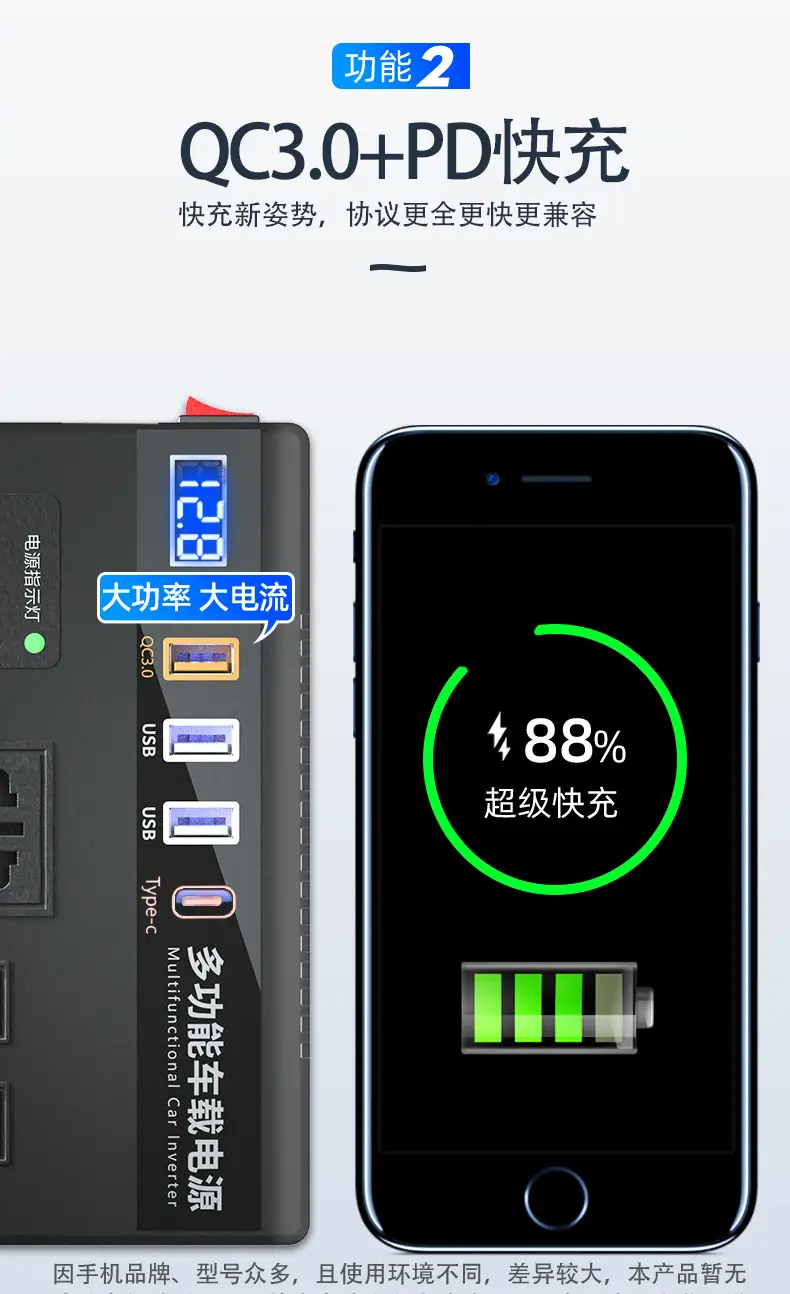 12V/24V Car Inverter Converter 220V Mobile Charger — feature 8