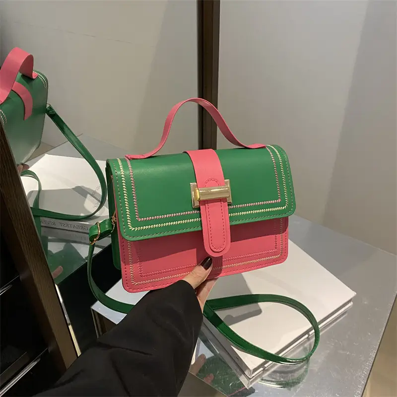 Women's Yellow Black Square Shoulder Crossbody Bag