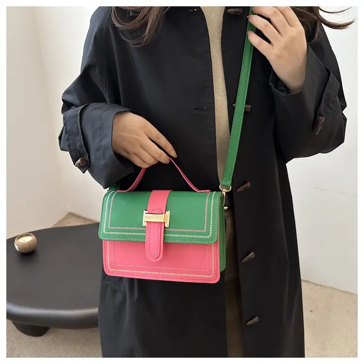 Women's Yellow Black Square Shoulder Crossbody Bag — feature 13