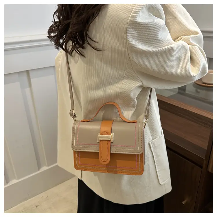 Women's Yellow Black Square Shoulder Crossbody Bag — feature 15