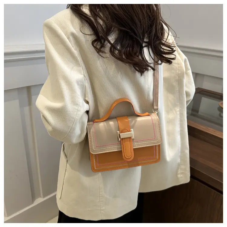 Women's Yellow Black Square Shoulder Crossbody Bag — feature 16