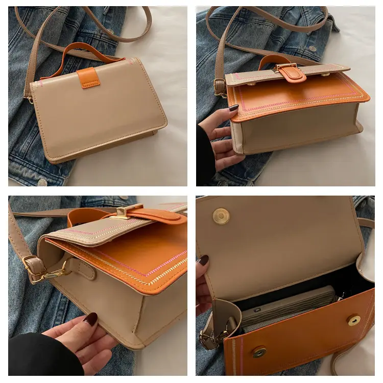 Women's Yellow Black Square Shoulder Crossbody Bag — feature 7