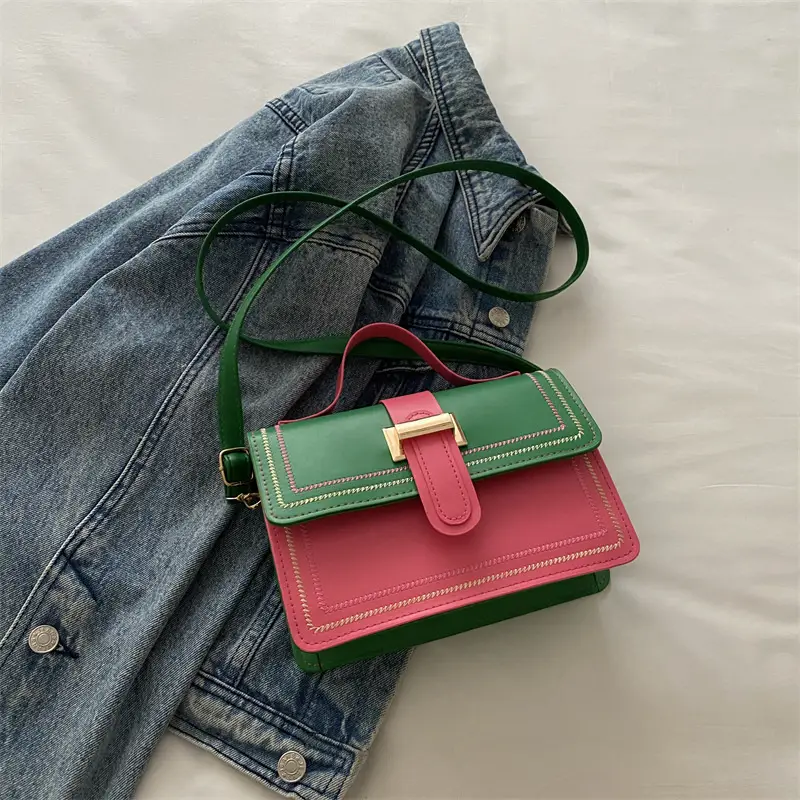 Women's Yellow Black Square Shoulder Crossbody Bag