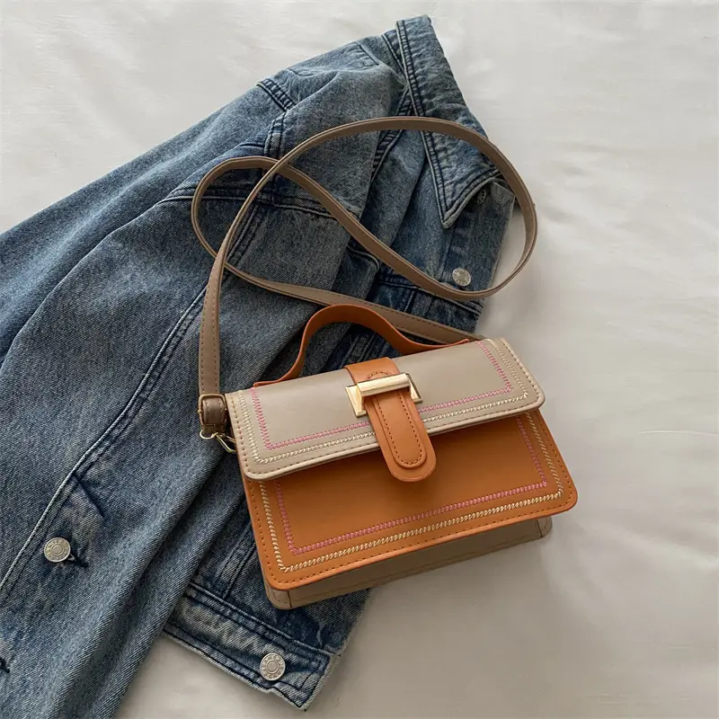 Women's Yellow Black Square Shoulder Crossbody Bag