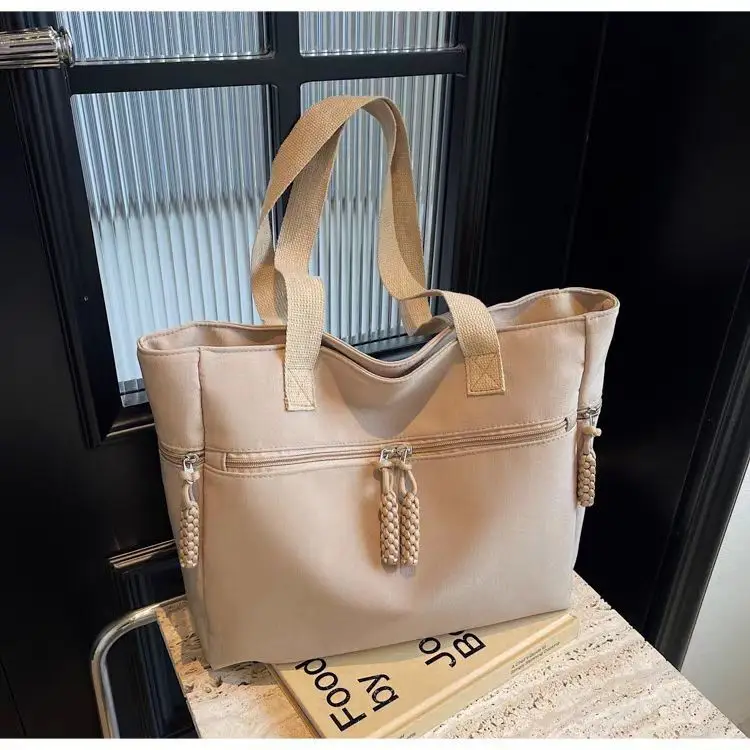 Women's Casual Nylon Shoulder Tote Bag Beige 2024 — feature 1