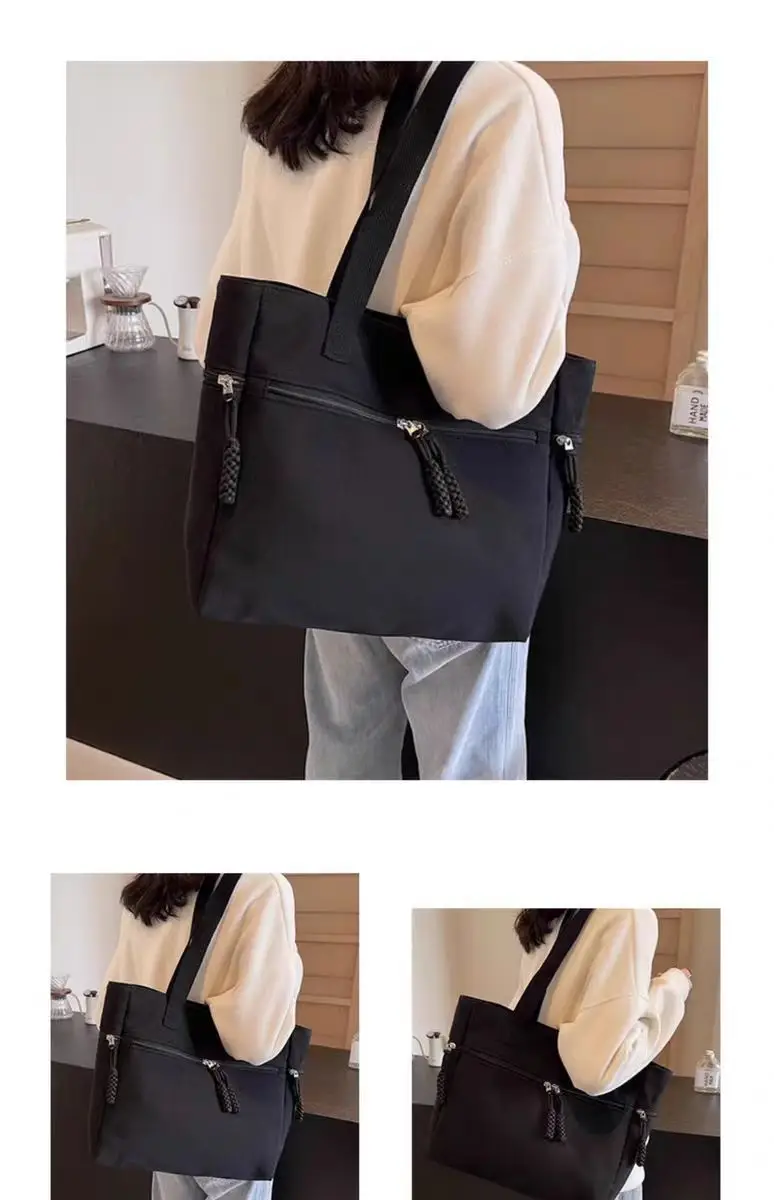 Women's Casual Nylon Shoulder Tote Bag Beige 2024 — feature 15