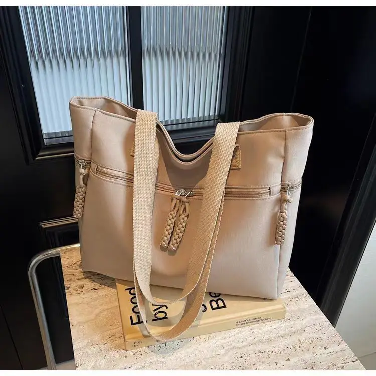 Women's Casual Nylon Shoulder Tote Bag Beige 2024 — feature 4