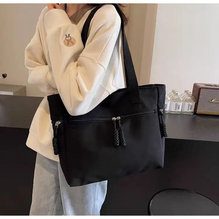 Women's Casual Nylon Shoulder Tote Bag Beige 2024 — feature 6