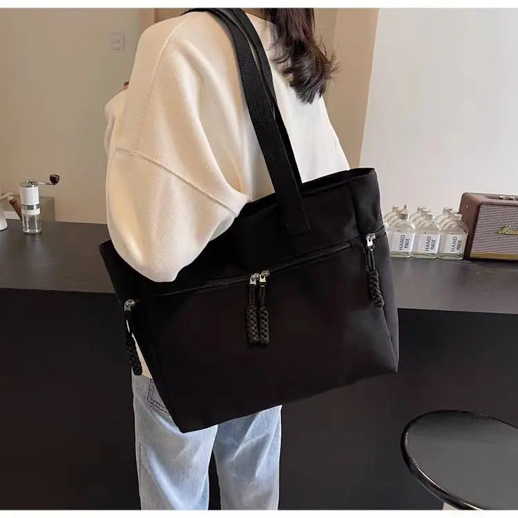 Women's Casual Nylon Shoulder Tote Bag Beige 2024 — feature 7