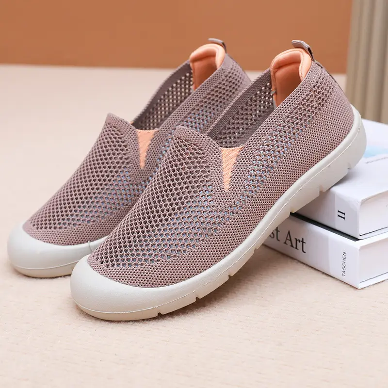 Women's Shoes, Summer Cloth Shoes, Walking Shoes, Breathable Casual Shoes for Middle-Aged and Elderly People, Hollow Mesh Soft-Soled Mom Shoes, Mom Shoes