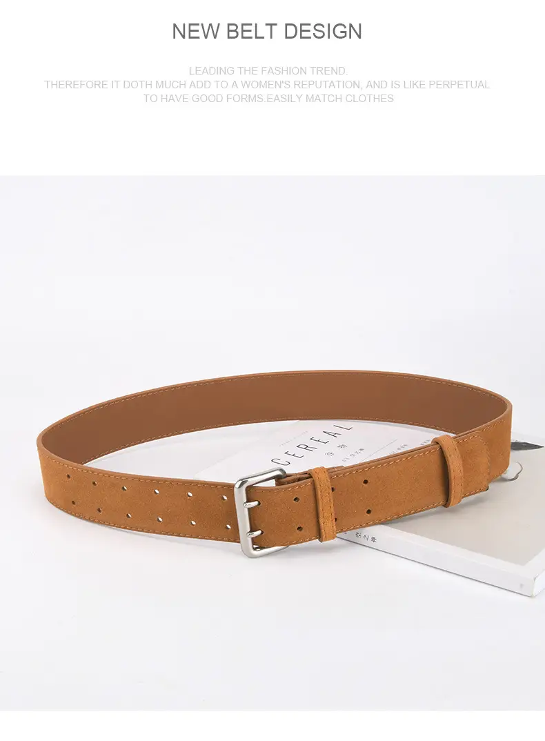 Women's European American Double Breasted Belt Wine Red Frosted Design — feature 14