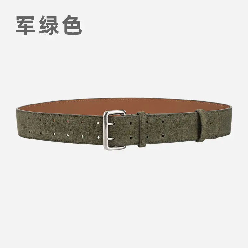 Women's European American Double Breasted Belt Wine Red Frosted Design