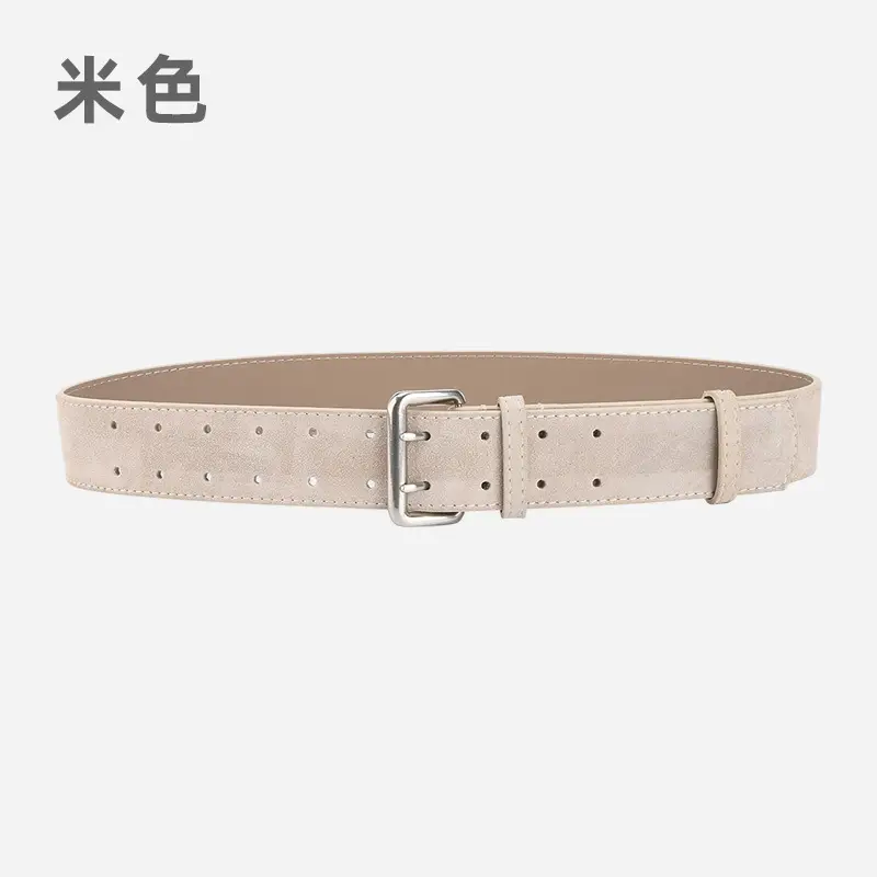 Women's European American Double Breasted Belt Wine Red Frosted Design