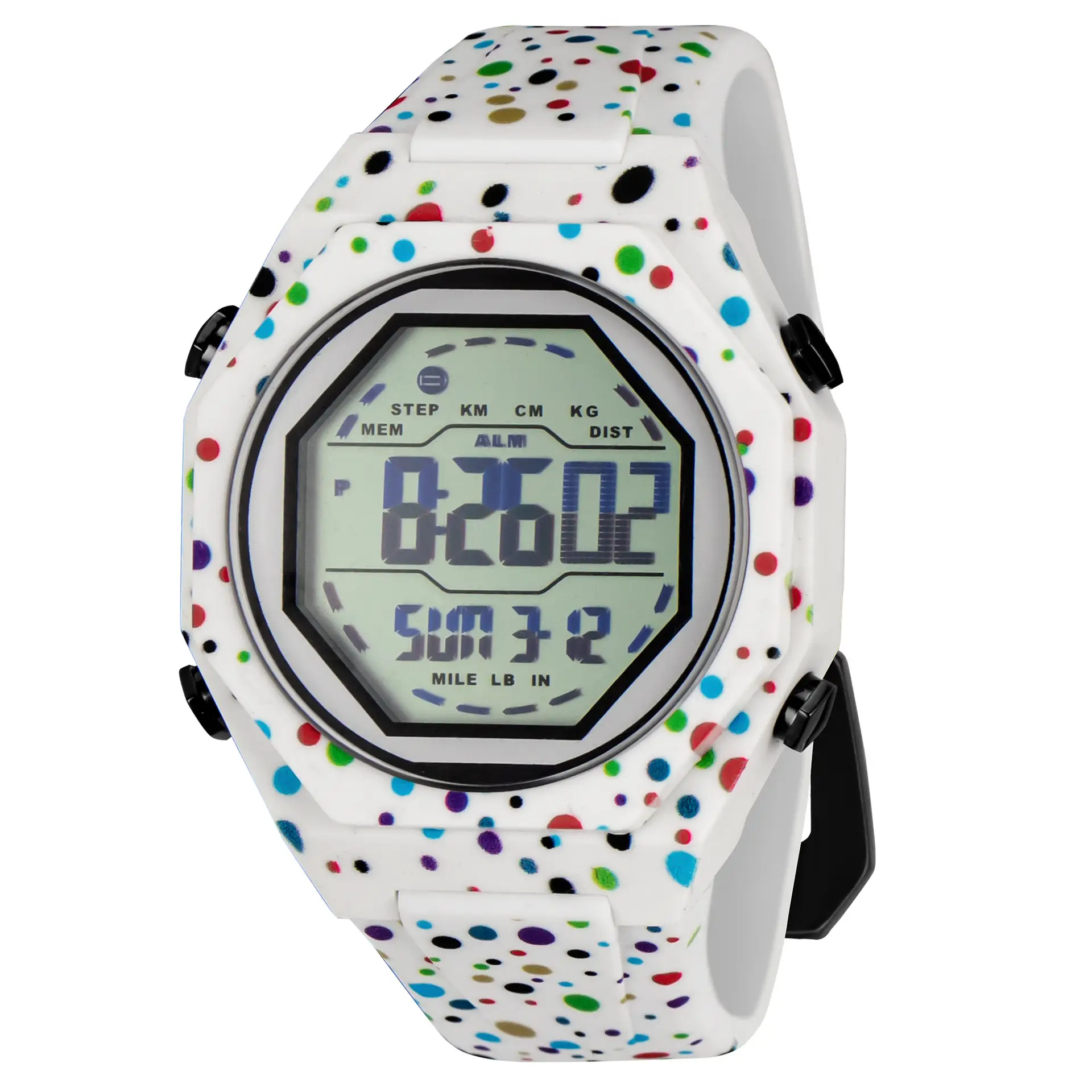 Two-Dimensional Digital Watch White Plastic 50m Waterproof — feature 16
