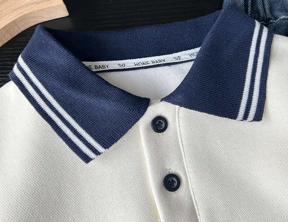 Children's White Korean Polo Shirt with "Kacady Kids" Print — feature 7