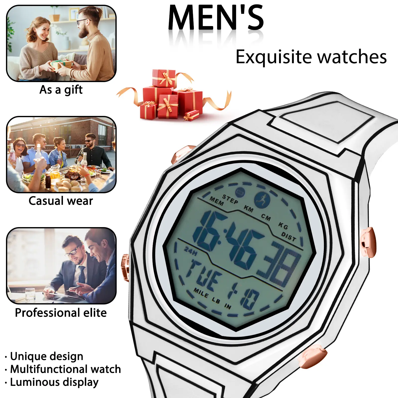 Silicone Comic Watch for Teens Waterproof Multifunctional — feature 4