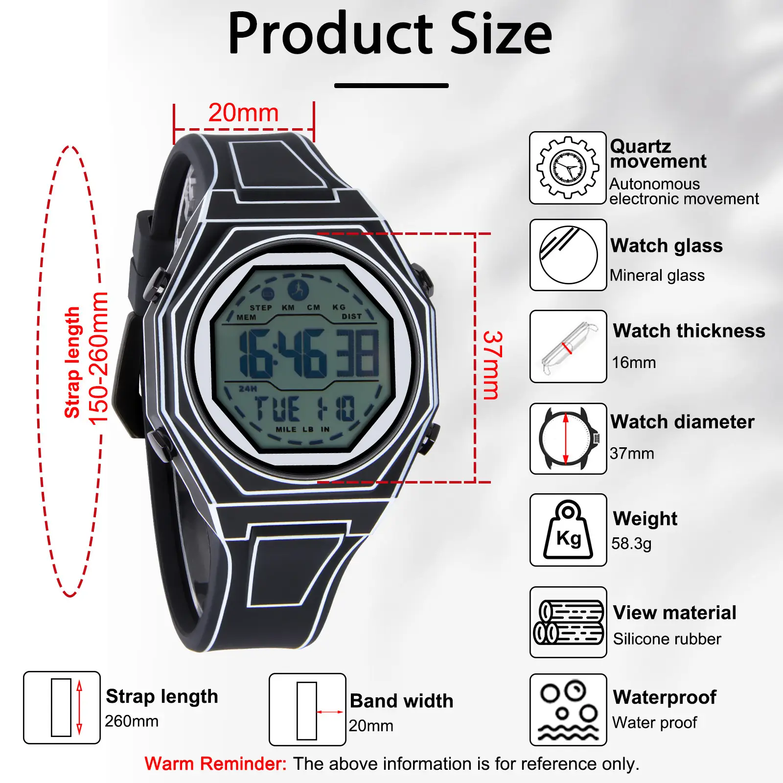Silicone Comic Watch for Teens Waterproof Multifunctional — feature 5