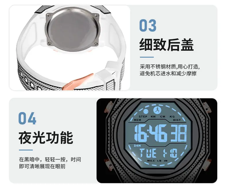 Silicone Comic Watch for Teens Waterproof Multifunctional — feature 8