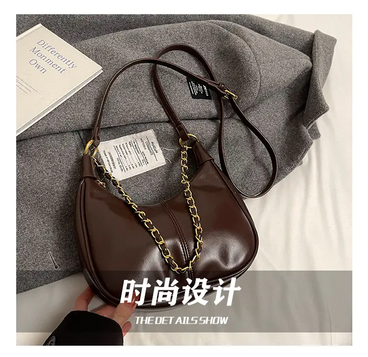 Women Crossbody Bag Brown Leather Retro Western Style — feature 13