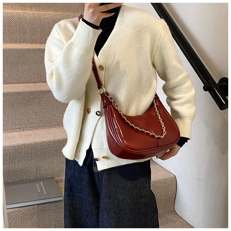 Women Crossbody Bag Brown Leather Retro Western Style — feature 21