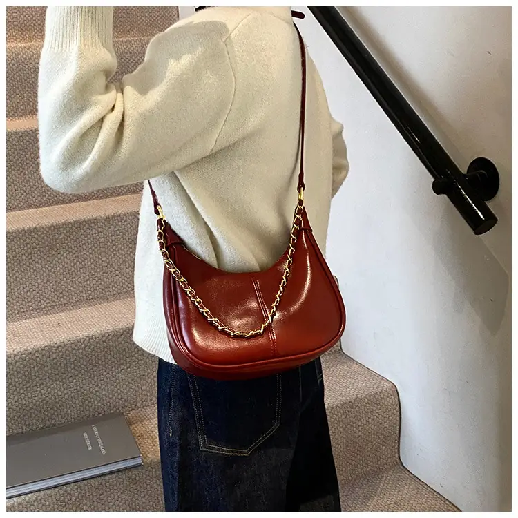 Women Crossbody Bag Brown Leather Retro Western Style — feature 22