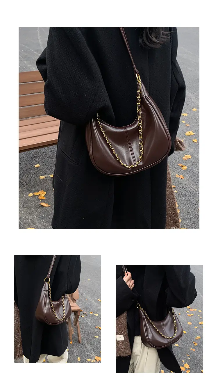 Women Crossbody Bag Brown Leather Retro Western Style — feature 6