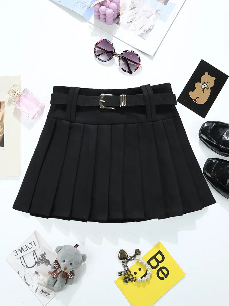 Maillard Suede Pleated Skirt Women Autumn Winter High Waist Slimming — feature 4