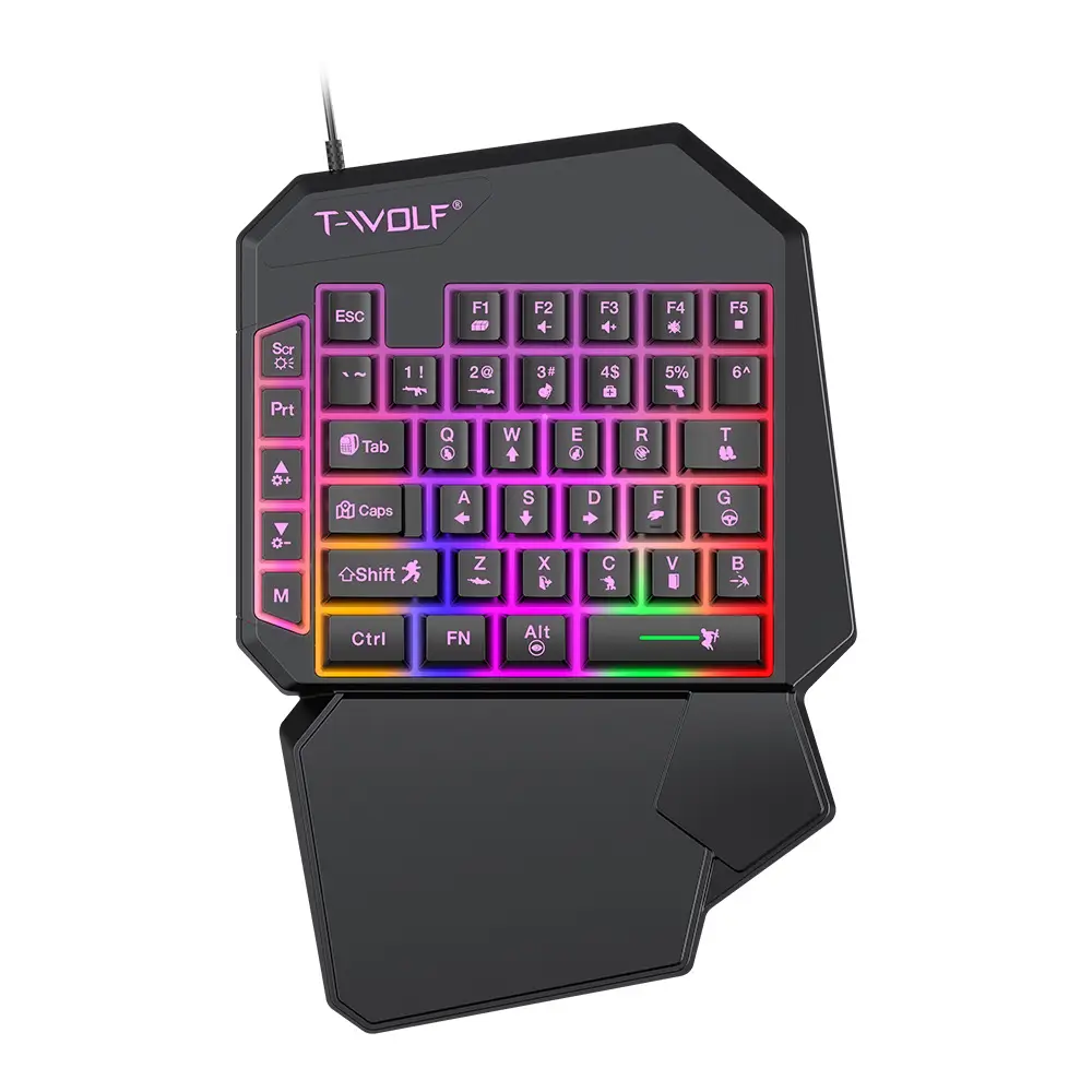 T-Wolf Lei Wolf T19 Game One-Handed Keyboard Gunslinger Left-Hand Mobile Game Tablet External Small Keyboard Eating Chicken Cross-Border — feature 13