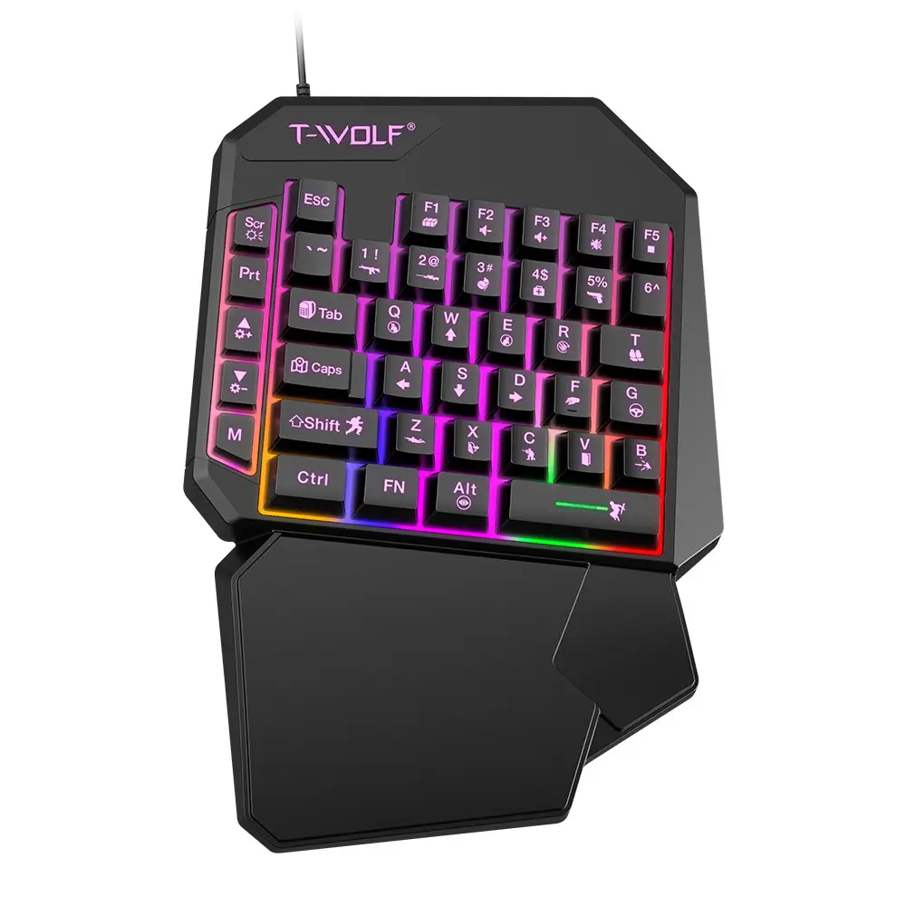T-Wolf Lei Wolf T19 Game One-Handed Keyboard Gunslinger Left-Hand Mobile Game Tablet External Small Keyboard Eating Chicken Cross-Border — feature 14