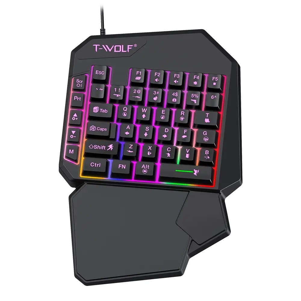T-Wolf Lei Wolf T19 Game One-Handed Keyboard Gunslinger Left-Hand Mobile Game Tablet External Small Keyboard Eating Chicken Cross-Border — feature 15