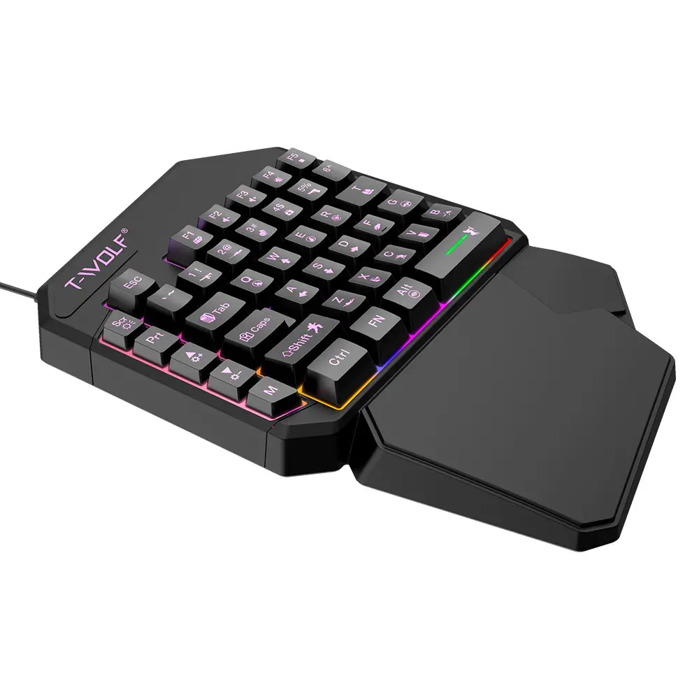 T-Wolf Lei Wolf T19 Game One-Handed Keyboard Gunslinger Left-Hand Mobile Game Tablet External Small Keyboard Eating Chicken Cross-Border — feature 16