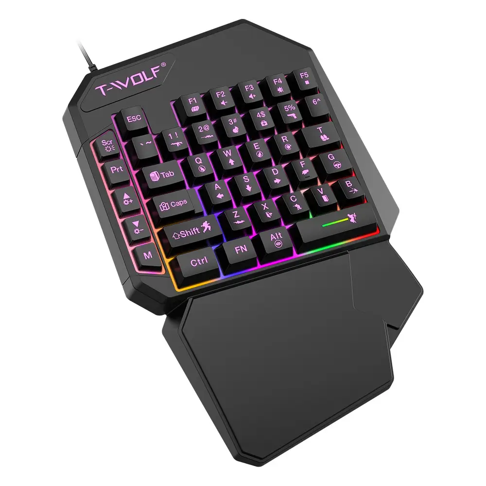 T-Wolf Lei Wolf T19 Game One-Handed Keyboard Gunslinger Left-Hand Mobile Game Tablet External Small Keyboard Eating Chicken Cross-Border — feature 17