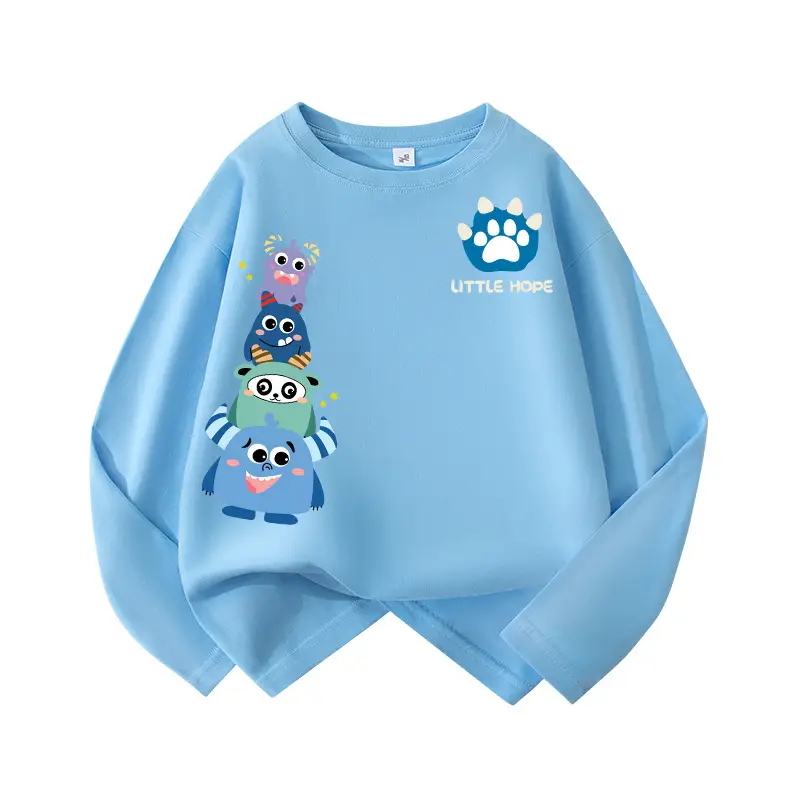Children's Blue Cartoon Dinosaur Long Sleeve T-Shirt - Image 9