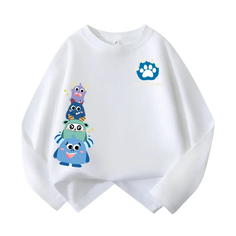 Children's Blue Cartoon Dinosaur Long Sleeve T-Shirt - Image 3