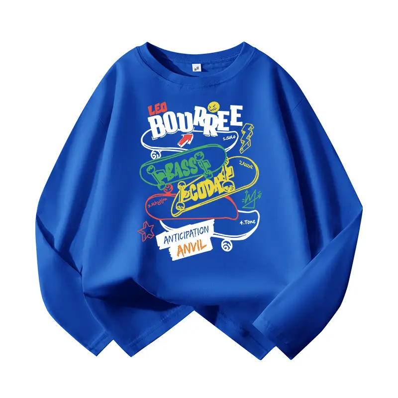 Children's Blue Cartoon Dinosaur Long Sleeve T-Shirt - Image 5